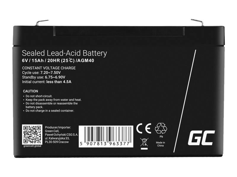 GREENCELL battery AGM VRLA 6V 15Ah