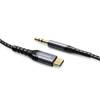 Joyroom kabel audio stereo AUX 3,5 mm mini jack - USB Typ C do telefonu tabletu 2 m czarny (SY-A03)